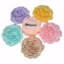 2 PCS/lot , 3.7" Burned Satin Peony Rose Flower Hair Clip, Large Fabric Tutu Hair Flower clips, Wedding Hair Accessories 2024 - buy cheap