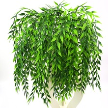 Artificial Willow Branches Wicker Plastic Fake Weeping Willow Green Plants Rattan Fake Flowers Wall Hanging Ceiling Decoration 2024 - buy cheap