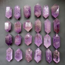 966g 24pcs AAA++++ NATURAL PREETY AMETHYST CRYSTAL QUARTZ DT WAND POINT HEALING 2024 - buy cheap