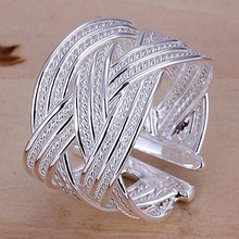 Women's Silver Plated Claw Ring Woven Mesh Style Jewelry Gift US 8 6Y4B 2024 - buy cheap