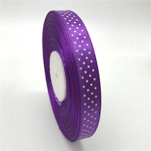 5Yards/lot 5/8" 15mm Purple Printing Polka Dot Satin Ribbon Hair Bow Party Christmas Wedding Decoration DIY Sewing Craft 2024 - buy cheap