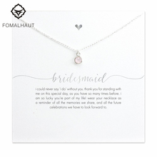 Colgante de cristal rosa para dama de honor, collar de cadena, joyería de boda para mujer, regalo para dama de honor 2024 - compra barato