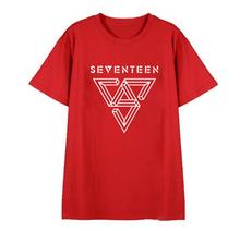 Summer style seventeen triangle logo printing o neck short sleeve t shirt kpop unisex fashion loose lovers t-shirt 9 colors 2024 - buy cheap
