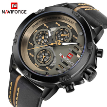 NAVIFORCE New Top Luxury Brand Mens Watches Waterproof 24 hour Clock Date Quartz Watch Man Sport Leather Wrist Watch Men 2024 - buy cheap
