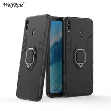 Wolfrule huawei honor 8x max caso tpu duro pc huawei honra 8x max caso anel suporte caso armadura magnética desfrutar max fundas 2024 - compre barato