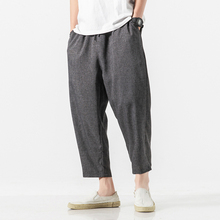 Elastic Waist Ankle Length Workout Cigarette Trousers Plus Size 5XL 4XL Drawstring Harem Pants Loose Fit Summer Man Pant XXXXXL 2024 - buy cheap