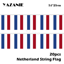 YAZANIE 14*21cm 20PCS 5Meter Netherlands Hanging String Customs Flag Dutch Small Banner Polyester Celebration Events Decor Flag 2024 - buy cheap