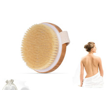 1 pcs Natural Bristle Brush  Wooden Bristle Body Bamboo Round Massage Bath Brush Dry Brushing Body Brush Exfoliator Skin -27 2024 - buy cheap