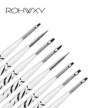 ROHWXY 8pcs/set Nail Print Pen Acrylic Nail Art Brush UV Gel Brush Nail Art Brushes For Manicure Pinceau Nail Art Pincel 2024 - buy cheap
