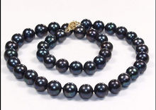 Превосходное великолепное ожерелье из натурального черного жемчуга 17 дюймов 6-11 мм AAA + таитянское 2024 - купить недорого