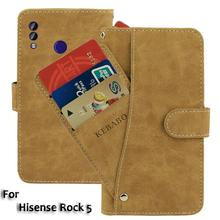 Leather Wallet Hisense Rock 5 Case Flip Retro Vintage Leather Front Card Slots Cases Cover Business Phone Protective Bags 2024 - buy cheap
