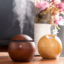 130ML mini USB wooden air humidifier ultrasonic aromatherapy humidifier aroma essential oil diffuser with color LED touch switch 2024 - buy cheap