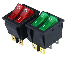 KCD2 Double Boat Rocker Switch 6 Pin On-Off With Green Red Light 20A 125VAC 2024 - buy cheap