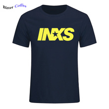 Футболка мужская с надписью Music Rock INXS, забавная хлопковая рубашка с коротким рукавом, уличная одежда, лето 2024 - купить недорого