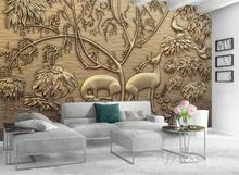 customize wallpaper roll Three-dimensional Embossed forest wall paper for living room bedroom HD 3D mural wallpaper 2024 - buy cheap