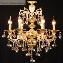 Zinc Alloy 6 Arms crystal candle chandelier living room restaurant bedroom hotel  stairs chandeliers ,E14,AC110-240V 2024 - buy cheap