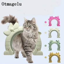 Plastic 2 in 1 Cat Dog Door With Hair Brush Security Flap Gate Home Gate Animal Pet Cat Dog Free Access Door Pet Safety Products 2024 - buy cheap