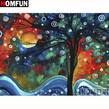 HOMFUN Full Square/Round Drill 5D DIY Diamond Painting "Oil painting tree" Embroidery Cross Stitch 5D Home Decor Gift A18322 2024 - buy cheap