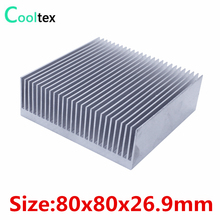 Disipador de calor de aluminio, disipador de calor extruido para chip electrónico, 80x80x26,9mm, 5 uds./lote 2024 - compra barato