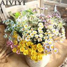 15 Heads Daisy Artificial Flowers For Wedding Fake Flowers Bouquet Wedding Flowers Home Decoration 2024 - buy cheap