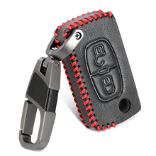 Funda de cuero genuino para llave de coche, accesorio para Peugeot 107, 207, 307, 308, 407, 607, 206, 208, 301, 406, 407, 408, 508, 2008, 3008, 4008 2024 - compra barato