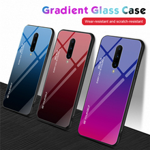 Capa de celular luxuosa de vidro temperado, para oneplus 6 6t, coque aurora capa degradê para one plus 7 pro, fashion com brilho, capa azul ray 2024 - compre barato