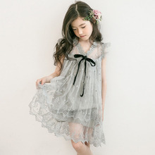 summer kids dresses for girls 4 6 8 10 12 14 Yrs Lace tulle embroidery Dress teen party frocks child Princess Wedding vestidos 2024 - buy cheap