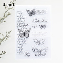 Butterfly Honeycomb Clear Silicone Stamps /Transparent Rubber Stamp for DIY Scrapbooking /Photo Album Decorative Craft Making 2024 - buy cheap