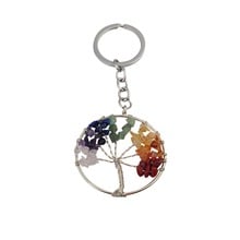 Handmade 7 Chakra Stone Key Chains Women lapis lazuli Carnelian Agat Life of Tree Keychain 2024 - buy cheap