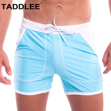 Taddlee Brand Sexy Men Swimwear Swimsuits Swim Boxer Trunks Board Surfing Briefs Gay Quick Drying Solid Color with Pocket Shorts 2024 - buy cheap