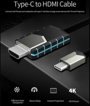 USB C к HDMI 4K 3D кабель адаптер Тип C HDMI Thunderbolt 3 для huawei mate 20 p20 MacBook pro 2018 pro galaxy S9 S9 + S8 + S8 2024 - купить недорого