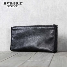 New Fashion Men Long Wallets Genuine Leather Luxury Simple Clutch Bag Women Casual Phone Purses Big Capacity Zipper Money Pouch 2024 - buy cheap