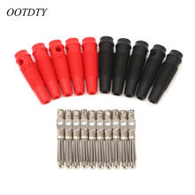 OOTDTY 10Pcs Red and Black 4mm 32A Solderless Side Stackable Banana Plug Connector Copper 2024 - buy cheap