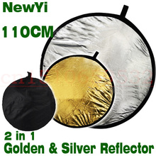 Reflector de estudio de fotografía de 110cm, placa suave de doble cara dorada y plateada, reflectores de fotografía de cámara de fotografía 2024 - compra barato