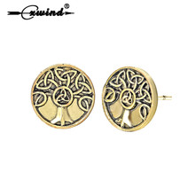 Cxwind Vintage Tree Stud Earrings For Girls Women Men Fashion Jewelry Family Trees Charm Earrings Viking Bijoux 2024 - buy cheap