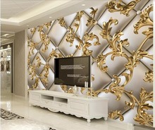 Beibehang-Papel tapiz 3D personalizado, Gran mural suave, de metal, estilo europeo, para sala de estar, TV, Papel de pared 2024 - compra barato