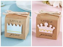 Baby Shower Favors of Little Prince Kraft Favor Boxes For Baby Birthday Party Gift box baby Decorations Kids Candy Box 2024 - buy cheap