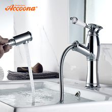 Accoona Single lever Bathroom Faucet Chrome Polished Solid Brass Pull out  Basin Mixer Tap Water Mixer Taps  A9290-2 2024 - buy cheap