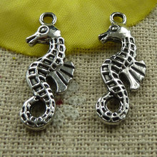 174 peças tibetano prata sea horse encantos 26x11mm #3749 2024 - compre barato