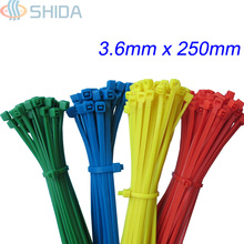 500 piezas 3,6x250mm plástico Nylon Zip lazos coloridos organizador de cables corbatas para la gestión de cables de ordenador 2024 - compra barato