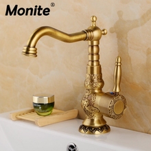 Monite 360 Swivel Kitchen Faucets Antique Brass Mixer Tap Bathroom Basin Mixer Hot Cold Tap Ceramic Plate Spool Faucet 2024 - buy cheap