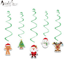 Christmas Theme Series 1 Ceiling Hanging Swirl Decorations Santa Claus Reindeer Ginger Tree Christmas Party Decorations Supplies 2024 - buy cheap