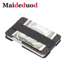 Чехол для карт Maideduod New100 % из углеродного волокна, черный мини-держатель для карт с защитой от кражи 2024 - купить недорого