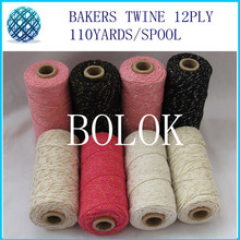 50pcs/lot add all kinds metallic Cotton Baker twine for gift packing (11 kinds color),gold twine, metal spool 2024 - buy cheap