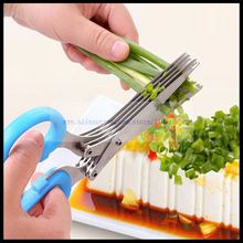 Kitchen shears 5 Layers Blade Scallion Scissors Multifunctional Kitchen Shredded Knives Fruit Vegetable Cut Cooking Tools 2024 - buy cheap