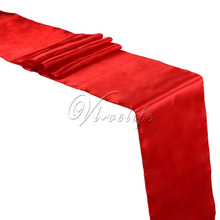 5PCS New Red Satin Table Runners 12" x 108'' Wedding Party Banquet Home Hotel Table Decorations 30cm x 275cm 2022 - buy cheap