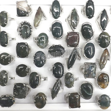 Lote de 50 anillos de piedra verde y gris Natural, piedra semipreciosa, precio de fábrica, Envío Gratis 2024 - compra barato