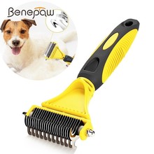 Benepaw Safe Dog Dematting Comb Pet Hair Brush Grooming 2 Sided Professional Undercoat Rake For Easy Mats & Tangles Removing Cat 2024 - buy cheap