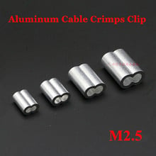 100 Uds 2,5mm M2.5 Cable de aluminio Crimps manga forma 8 doble agujero riel Crimping Loop Oval alambre cuerda Clip Swage Accesorios 2024 - compra barato