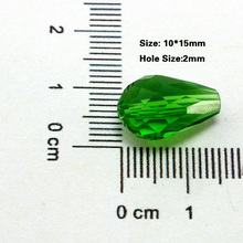 Lote de 30 unidades de cuentas de cristal en forma de lágrima de 10x15mm, 5500 facetadas, color verde, CN-BBA013-30 2024 - compra barato